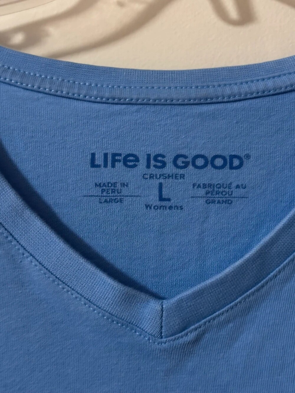 Life is Good Lake Placid Winter Cabin Crusher Tee | Periwinkle Blue Long Sleeve - Picture 4 of 5